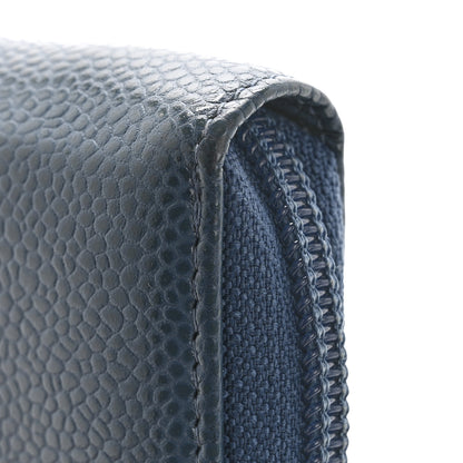 Chanel Caviar Timeless CC Zip Around Coin Purse Blue 9 of 11