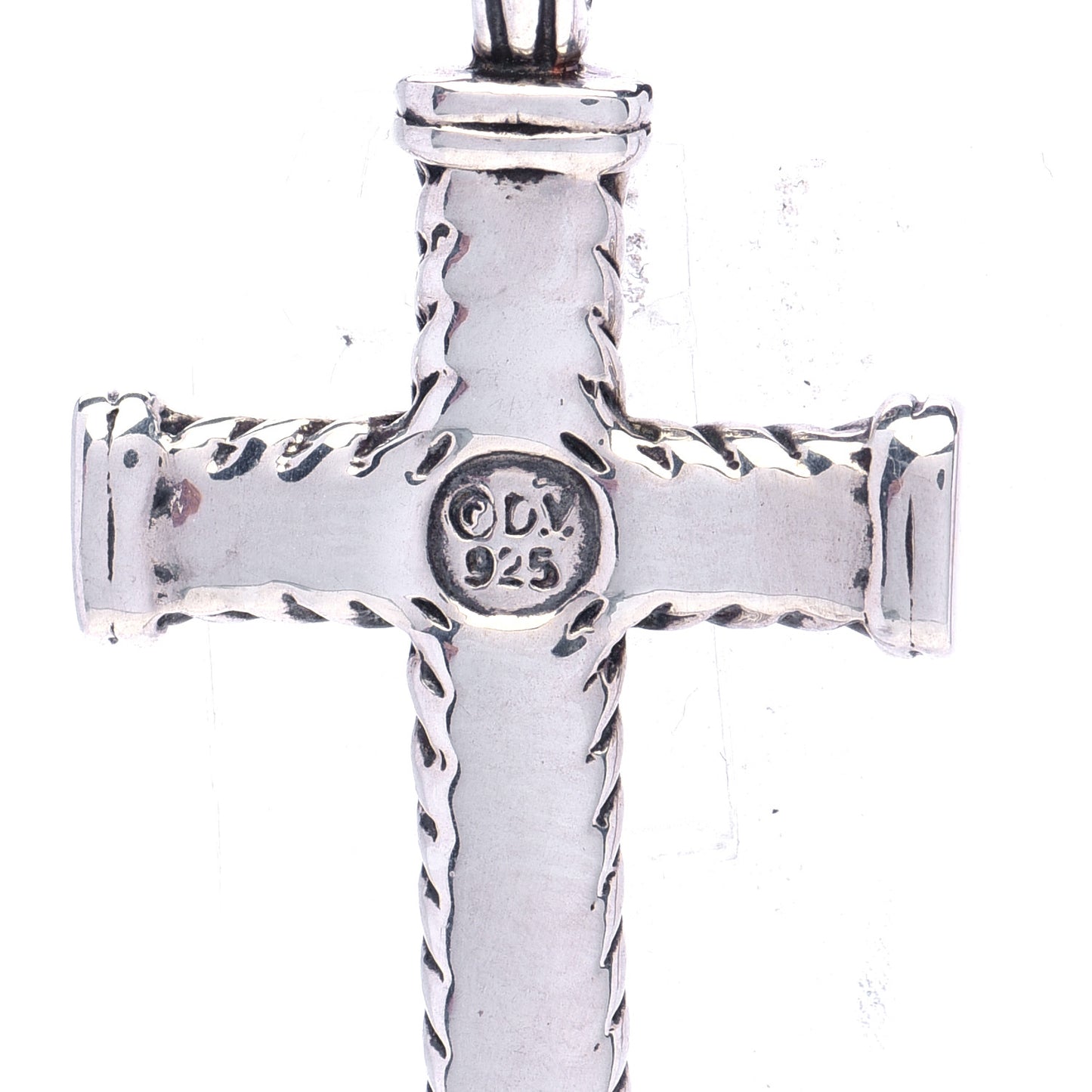 Sterling Silver Mens Chevron Cross Pendant
