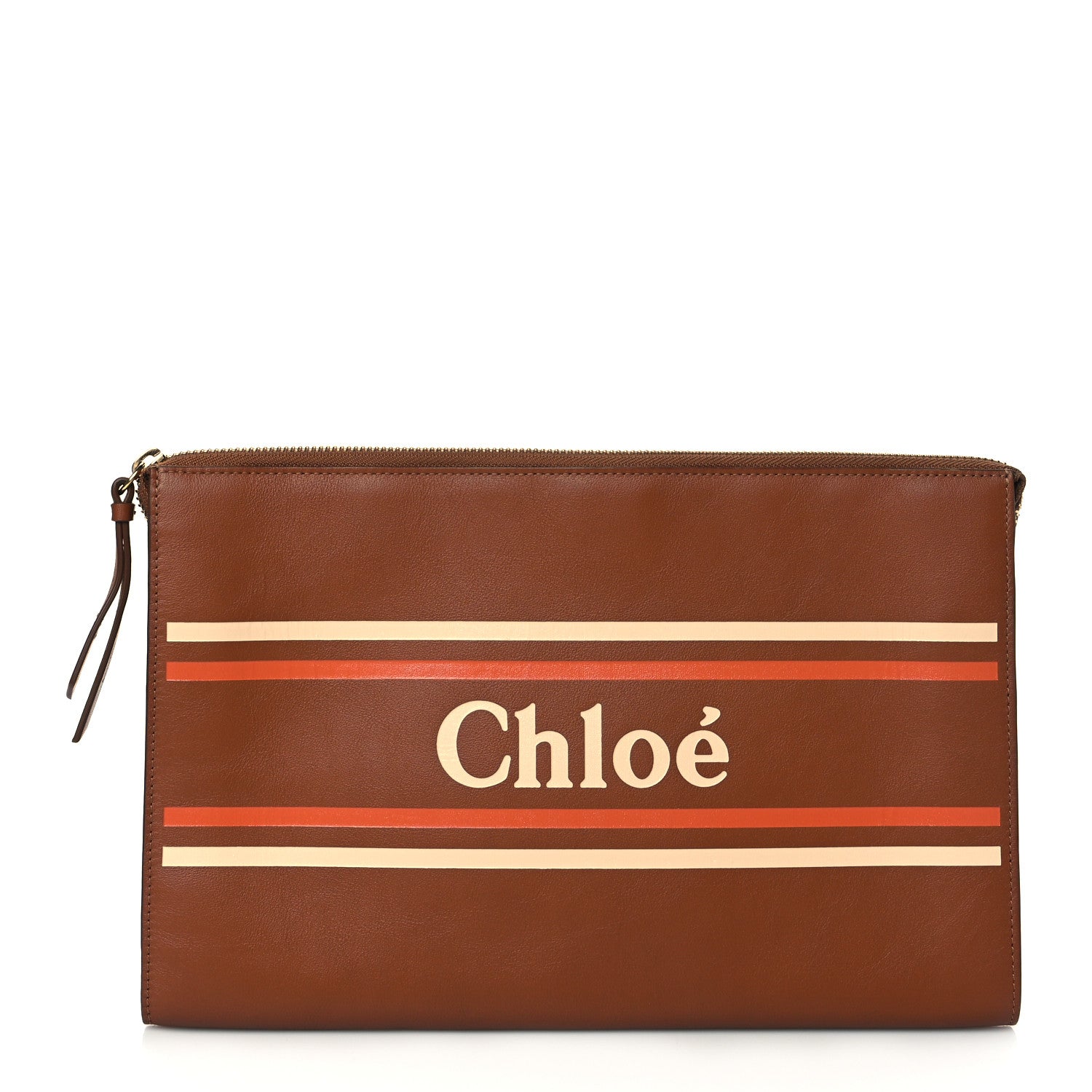 Chloe Smooth Calfskin Logo Vick Pouch Caramel 1 of 9