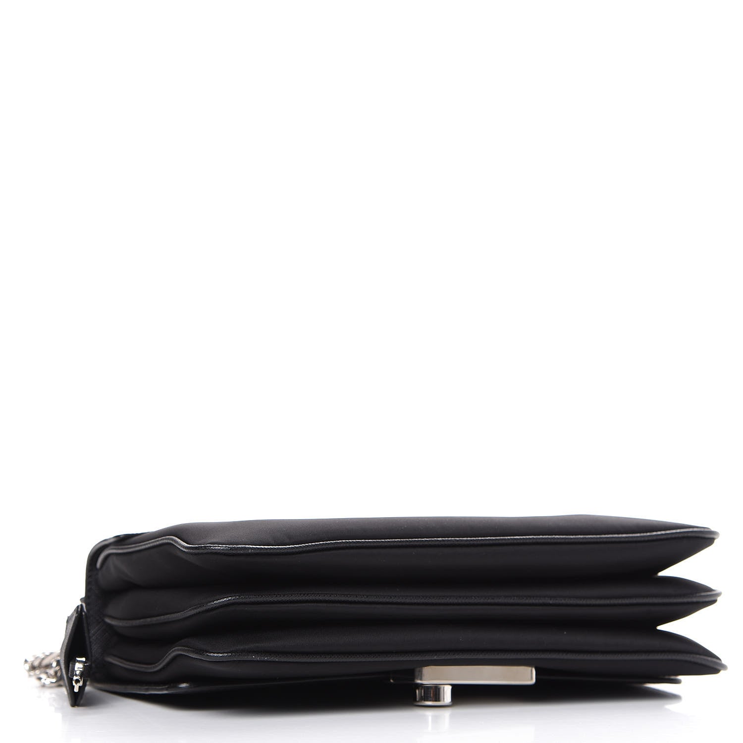Prada Saffiano Pattina Chain Shoulder Bag Black 3 of 10