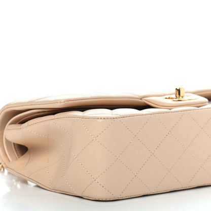 Chanel Lambskin Quilted Medium Double Flap Beige 8 of 9
