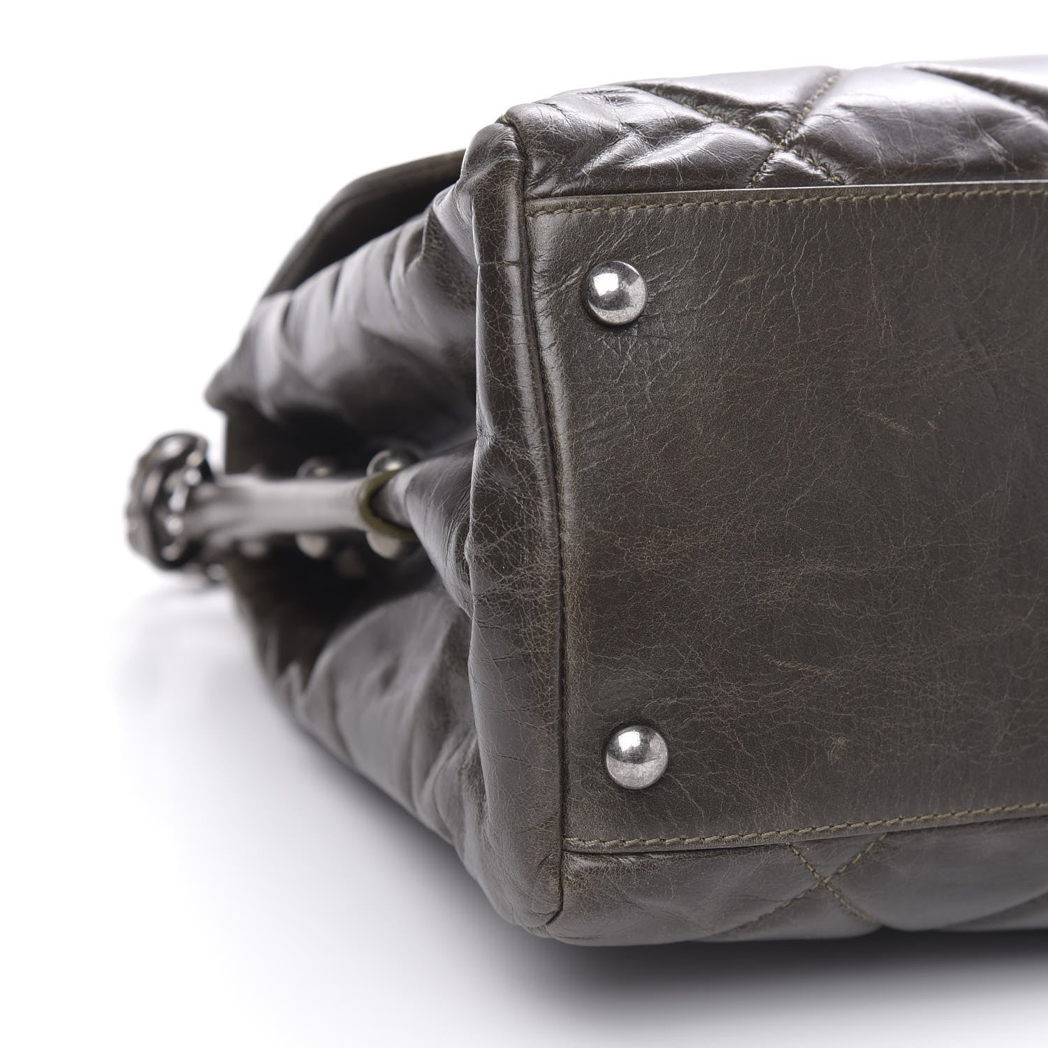 Chanel Glazed Calfskin Boy Satchel Flap Dark Grey 9 of 16