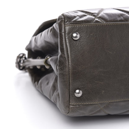 Chanel Glazed Calfskin Boy Satchel Flap Dark Grey 9 of 16