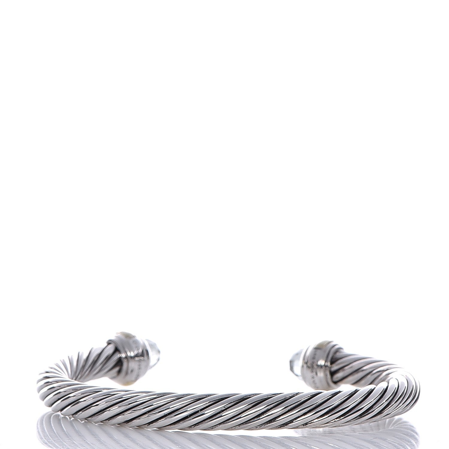 David Yurman Sterling Silver 14K Yellow Gold Prasiolite 7mm Cable Classics Bracelet 3 of 6