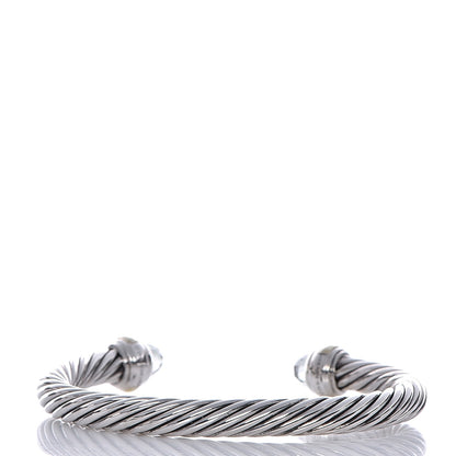 David Yurman Sterling Silver 14K Yellow Gold Prasiolite 7mm Cable Classics Bracelet 3 of 6