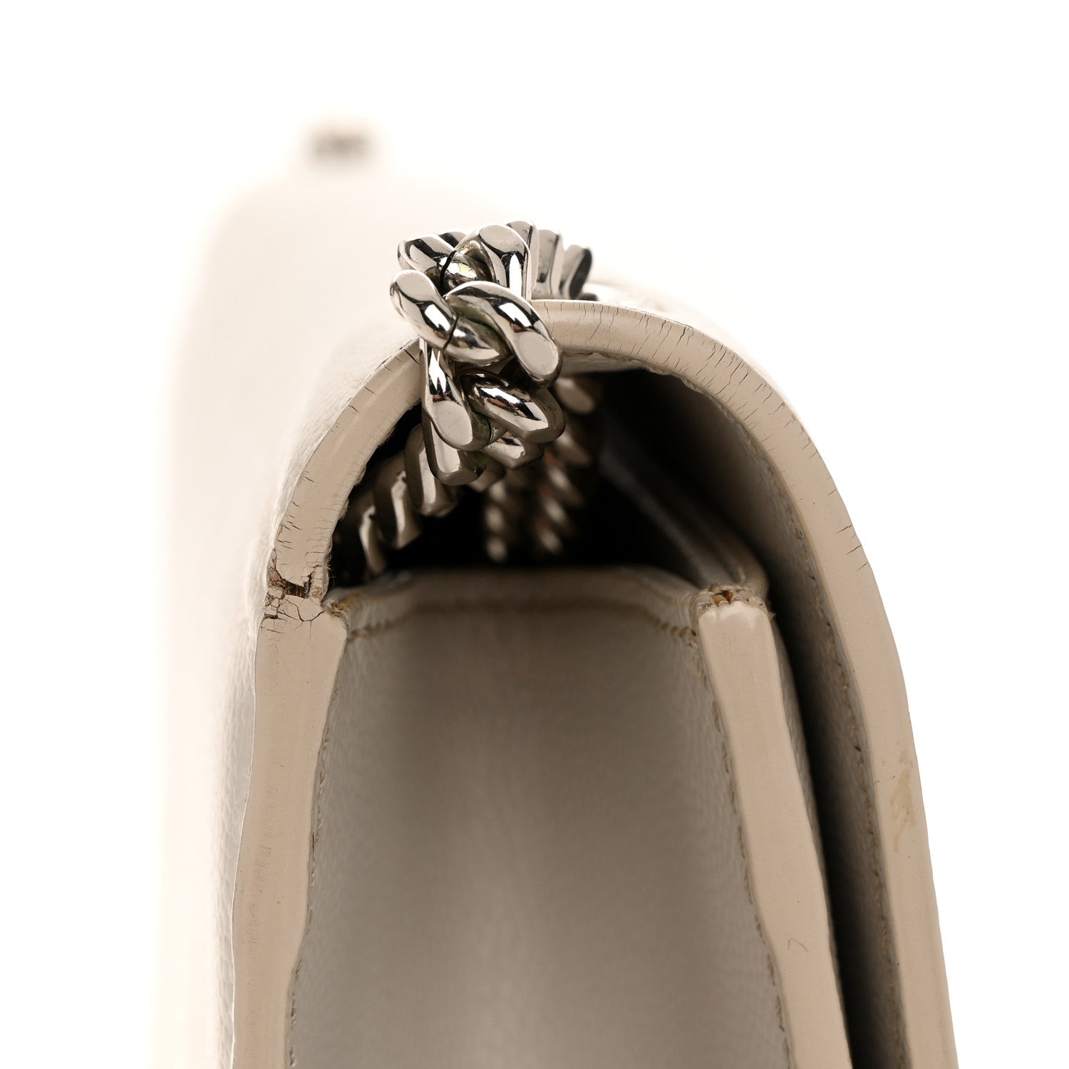 Saint Laurent Grain De Poudre Calfskin Medium Classic Monogram Kate Tassel Satchel Crema Soft 11 of 11