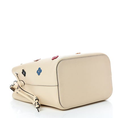 Louis Vuitton Calfskin Flowers Lockme Bucket Creme 3 of 10