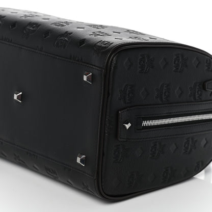 MCM Calfskin Ottomar Monogram Essential Boston Bag Black 10 of 10