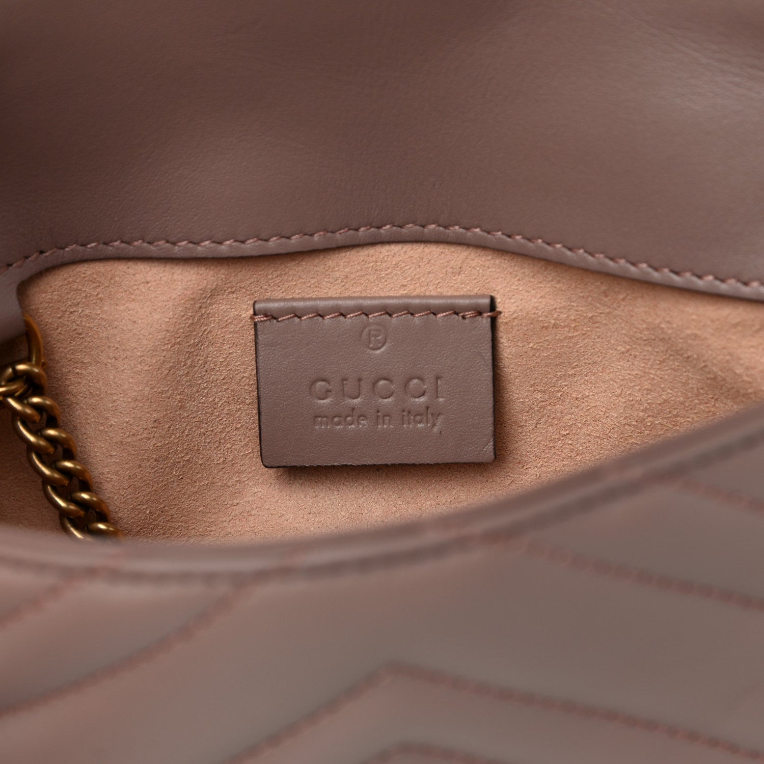 Gucci Calfskin Matelasse Super Mini GG Marmont Shoulder Bag Porcelain Rose 6 of 11