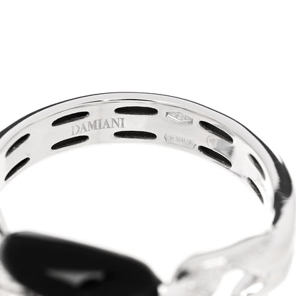 Damiani 18K White Gold Diamond Ceramic D.Lace Ring 54 7 Black 4 of 5