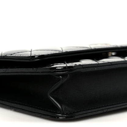 Chanel Patent Quilted Wallet On Chain WOC Black 10 of 11