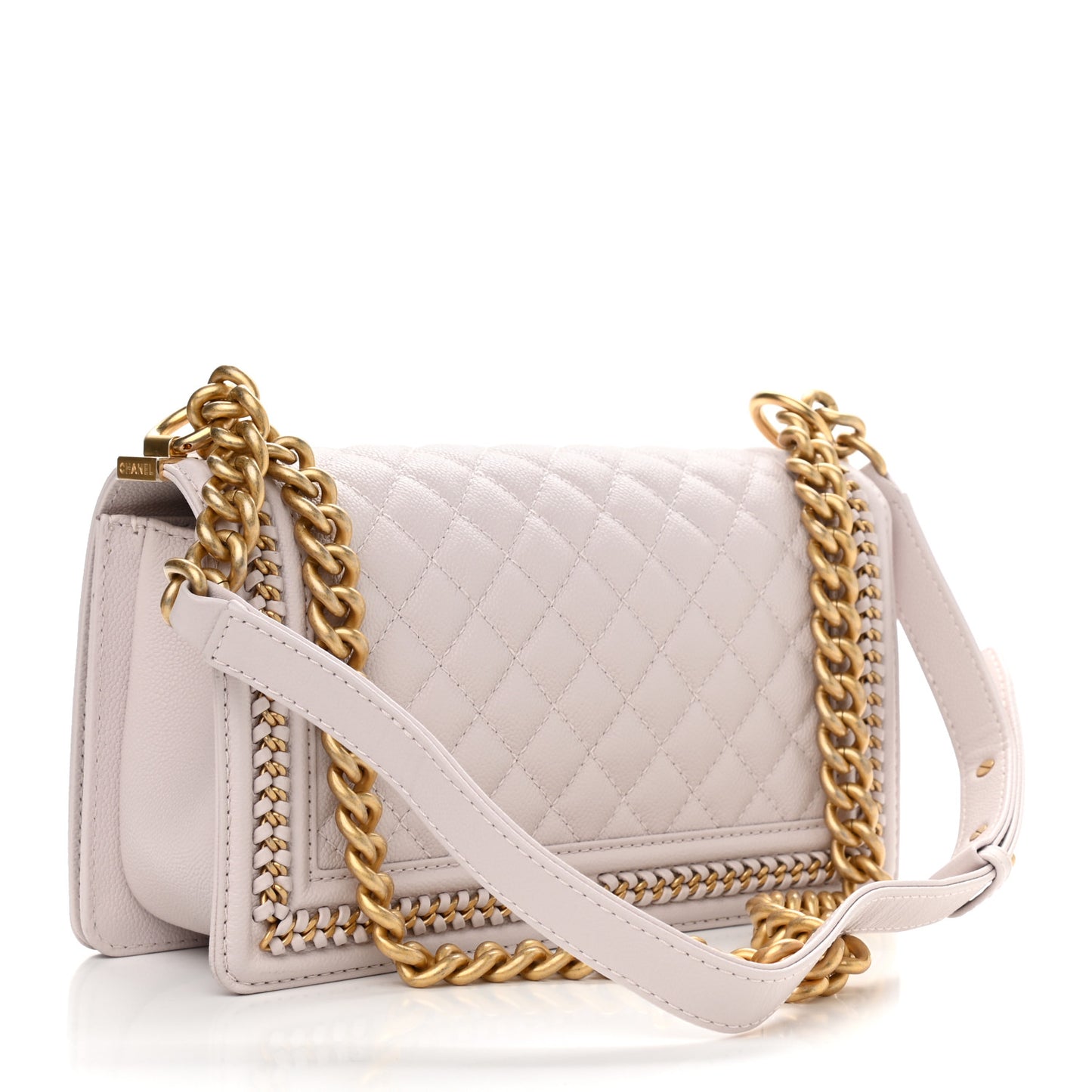 Caviar Quilted Chain Around Medium Boy Flap Light Purple