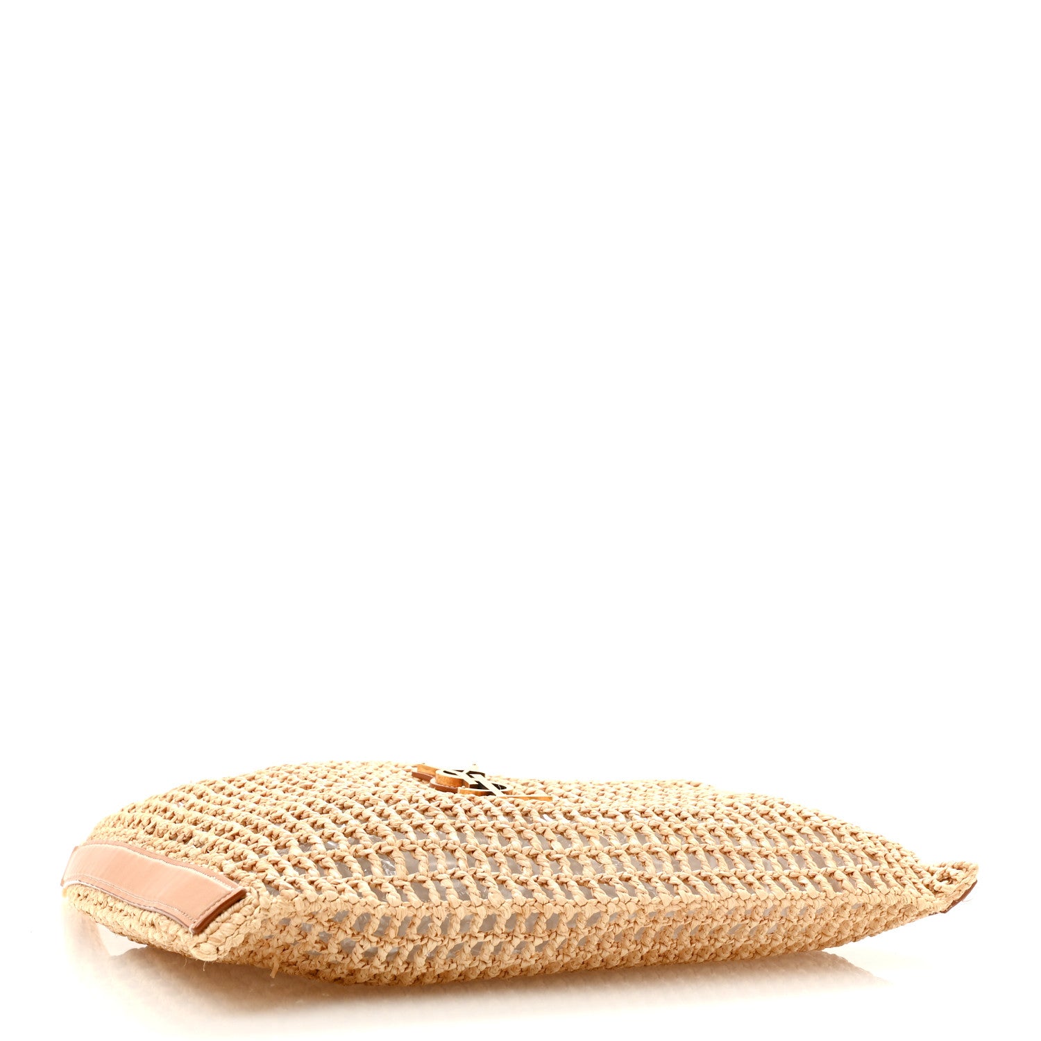 Saint Laurent Raffia Calfskin Oxalis Shoulder Bag Naturale Vintage Brown 4 of 13