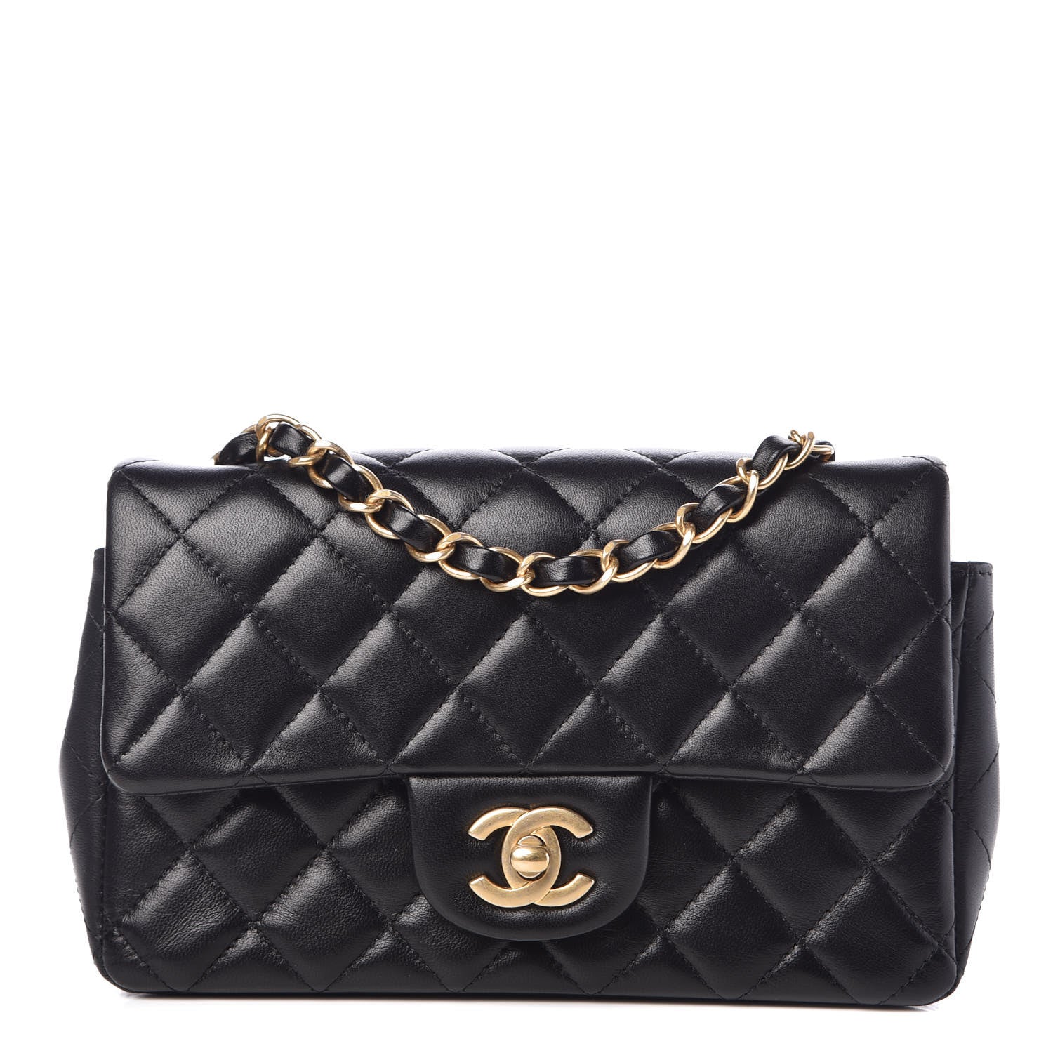 Chanel Lambskin Quilted Mini Rectangular Flap Black 1 of 10