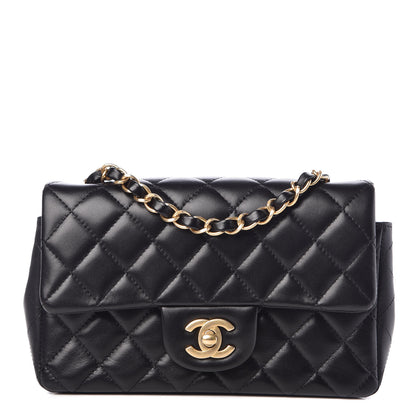 Chanel Lambskin Quilted Mini Rectangular Flap Black 1 of 10