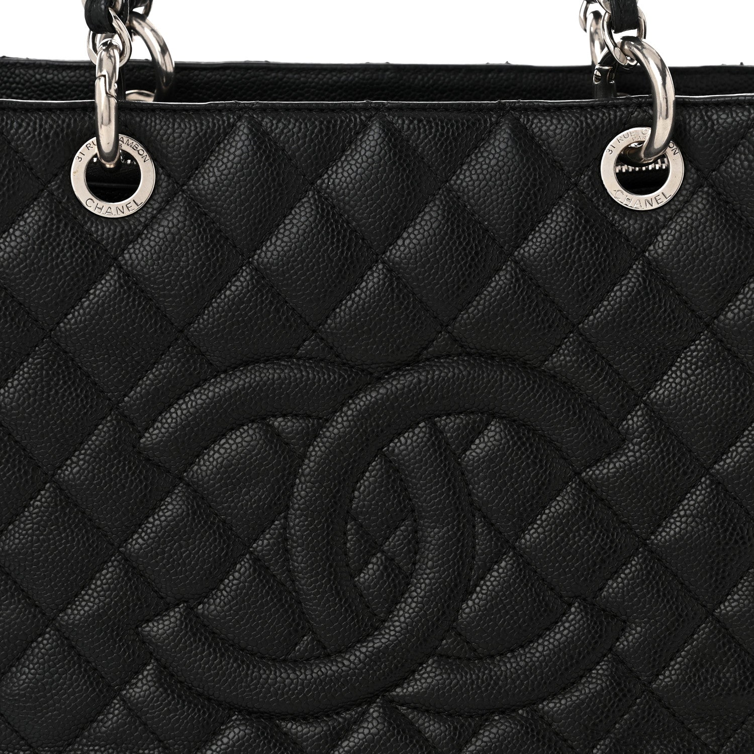 Chanel Caviar Quilted Grand Shopping Tote GST Black 8 of 10