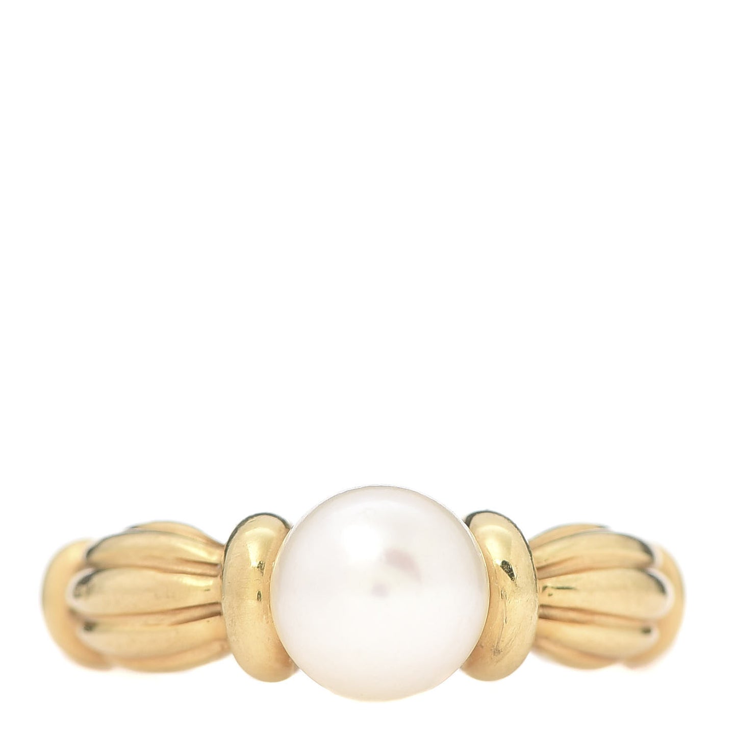 18K Yellow Gold Akoya Pearl 7mm Ring 51 5.75
