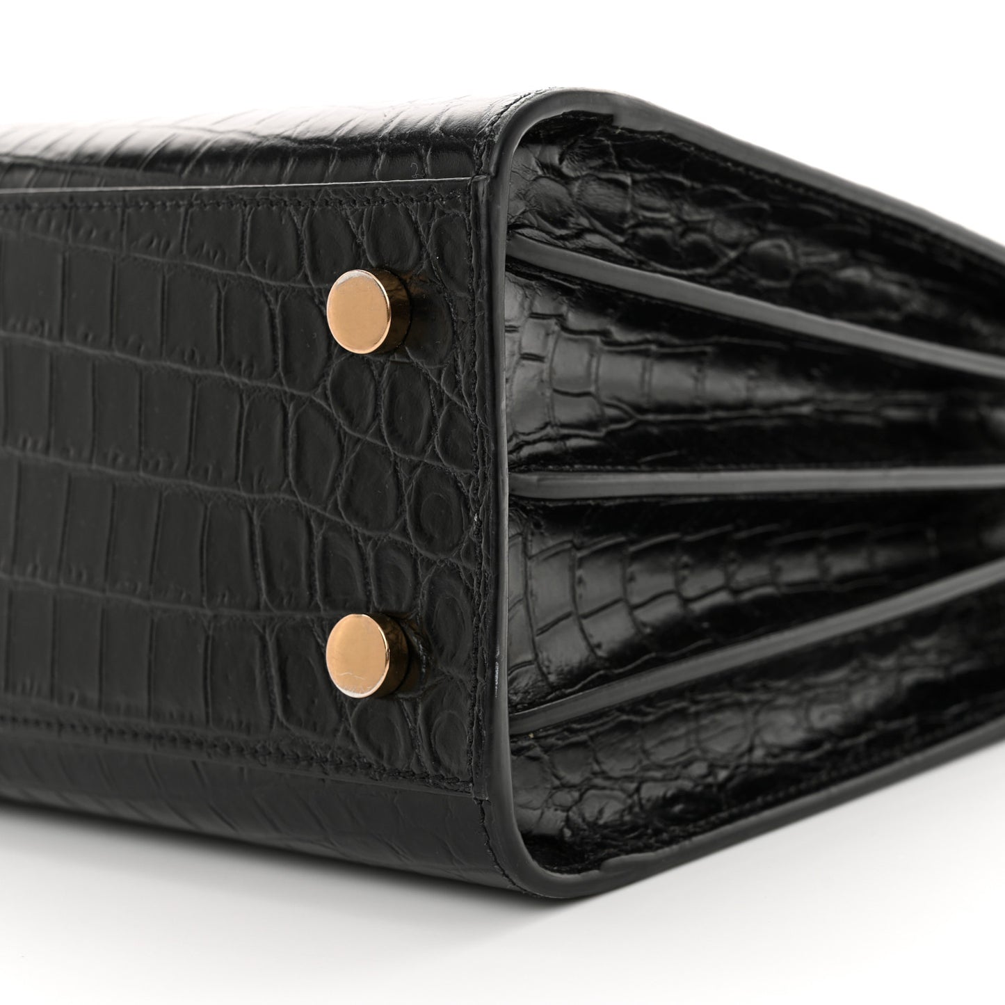 Calfskin Crocodile Embossed Baby Sac De Jour Black