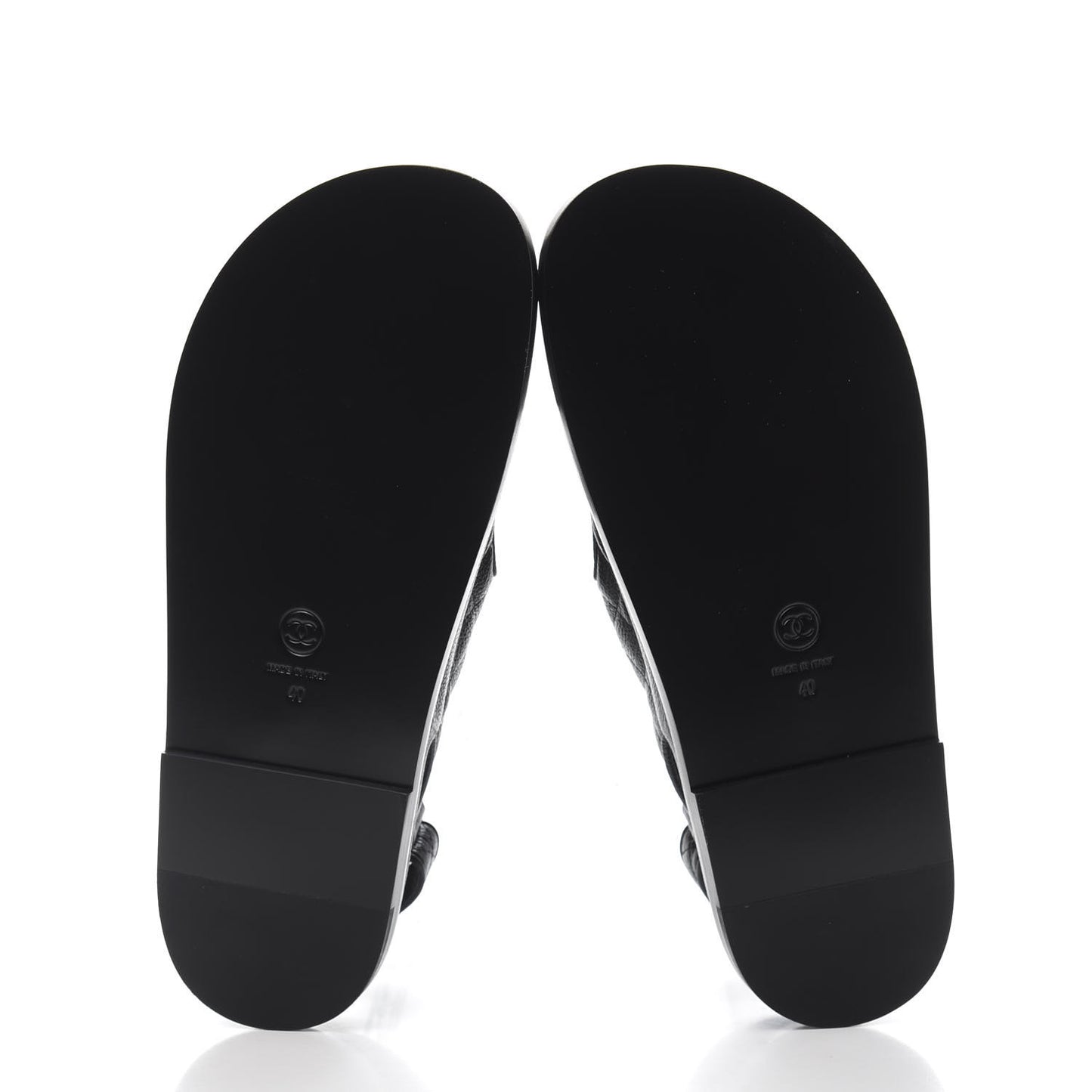 Grained Calfskin Velcro Dad Sandals 40 Black