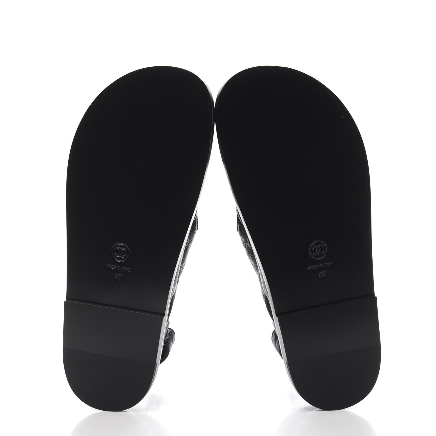 Chanel Grained Calfskin Velcro Dad Sandals 40 Black 5 of 9