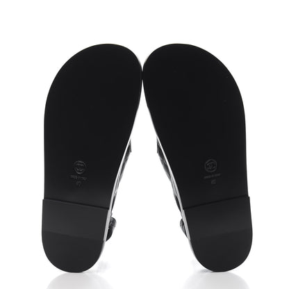 Chanel Grained Calfskin Velcro Dad Sandals 40 Black 5 of 9