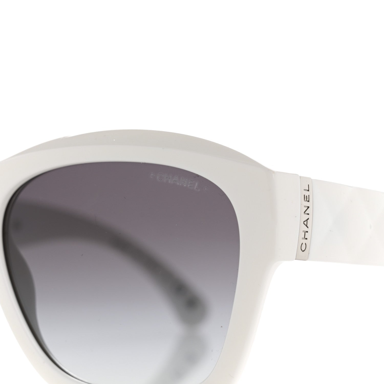 Chanel Acetate Metal Crystal Square Folding Sunglasses 6055-B White 7 of 8