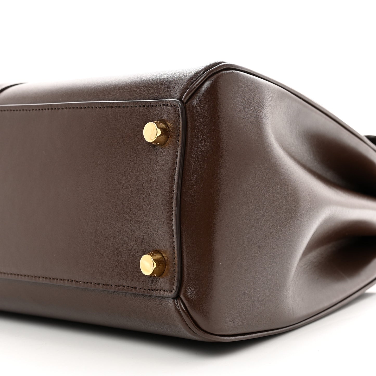 Satinated Calfskin Medium 16 Top Handle Bag Brown