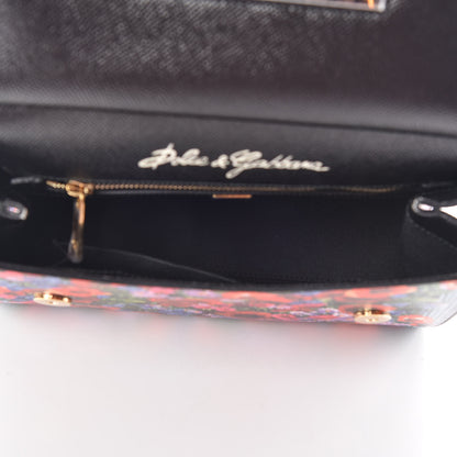 Dolce & Gabbana Dauphine Floral Print Medium Miss Sicily Satchel Black 7 of 10