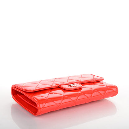 Chanel Patent Quilted Large Flap Wallet Red 4 of 10