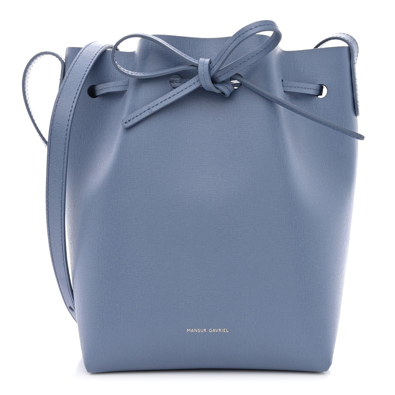 Mansur Gavriel Saffiano Mini Bucket Bag Blue 1 of 10