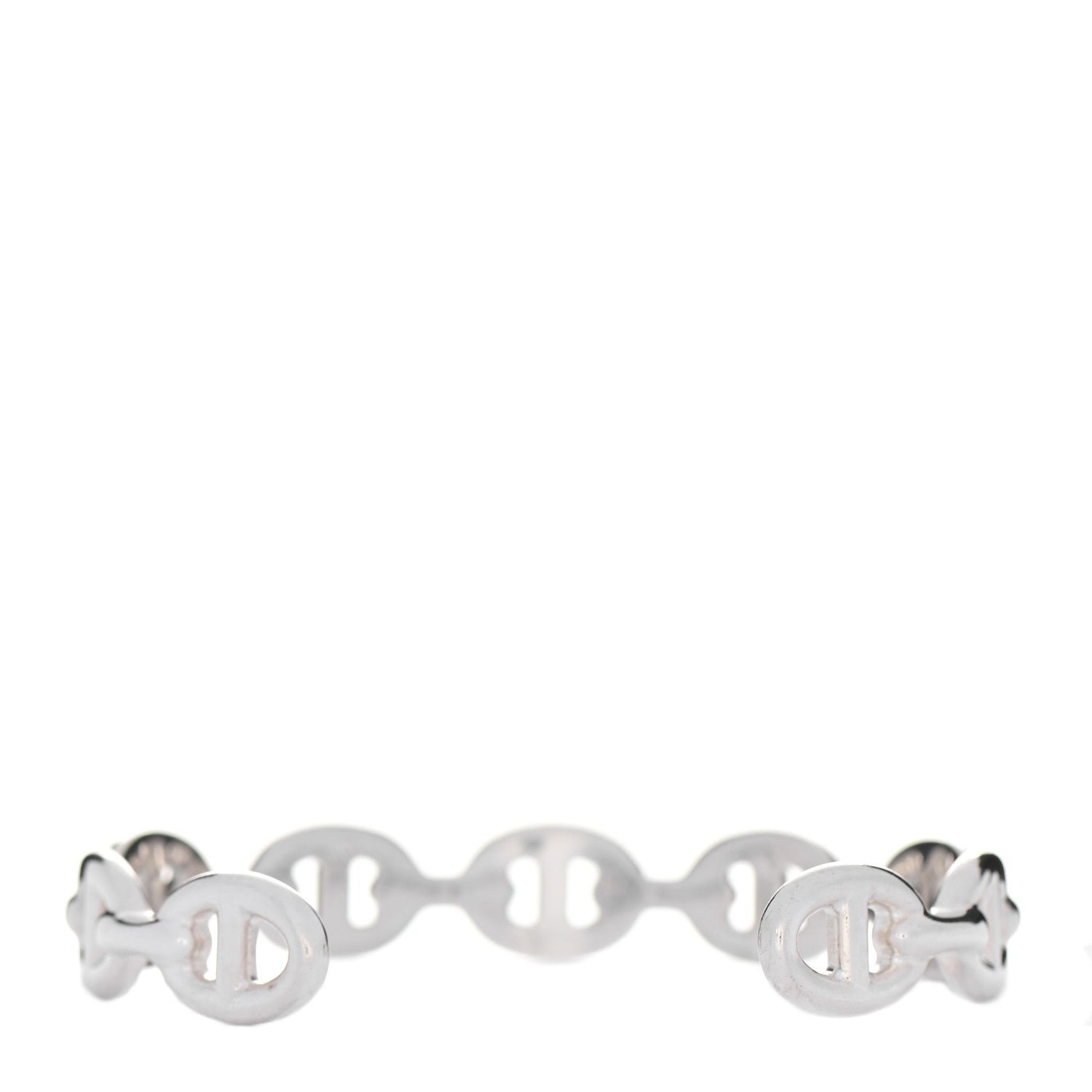 Hermes Sterling Silver MM Chaine d'Ancre Enchainee Cuff Bracelet SH 3 of 5