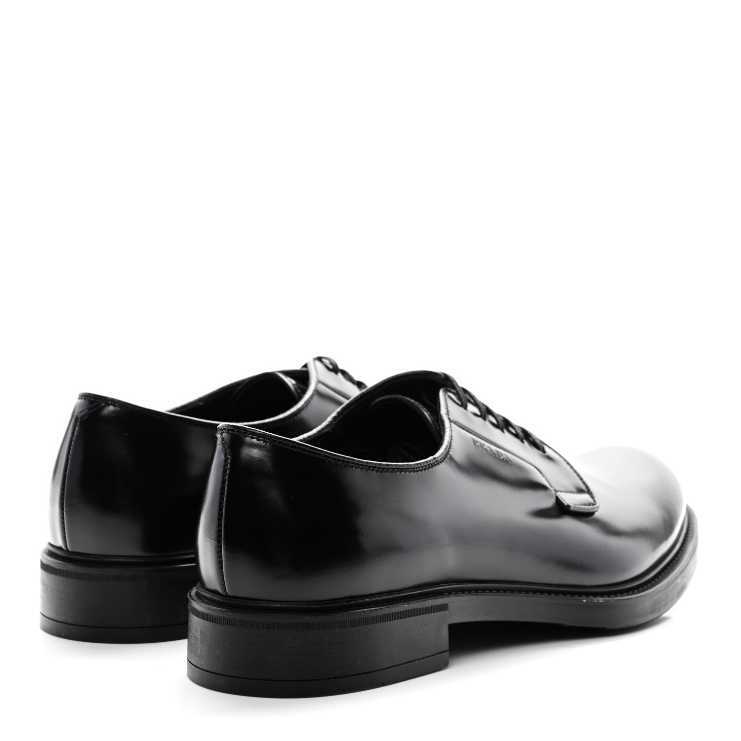 Prada Spazzolato Mens Derby Loafers 9 Black 5 of 11