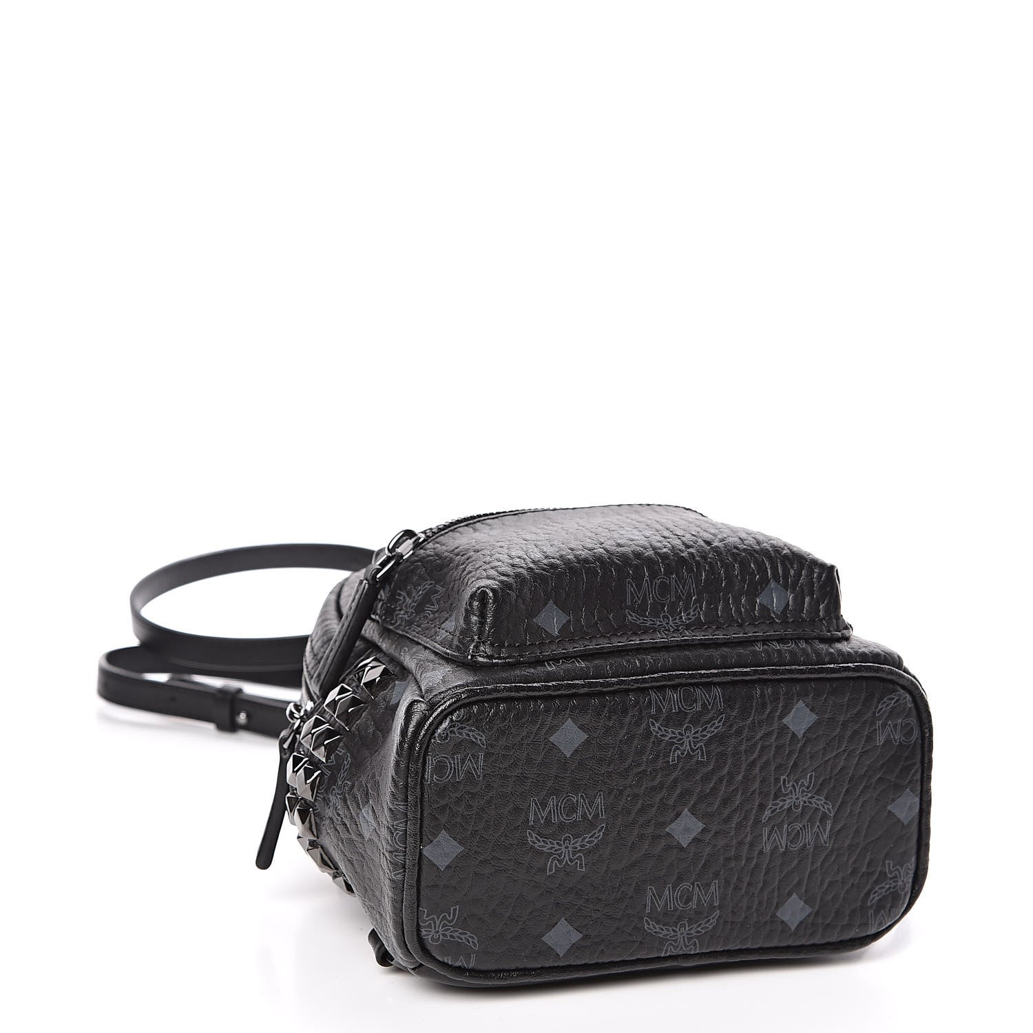 MCM Visetos Side Stud X-Mini Stark Bebe Boo Backpack Black 4 of 10