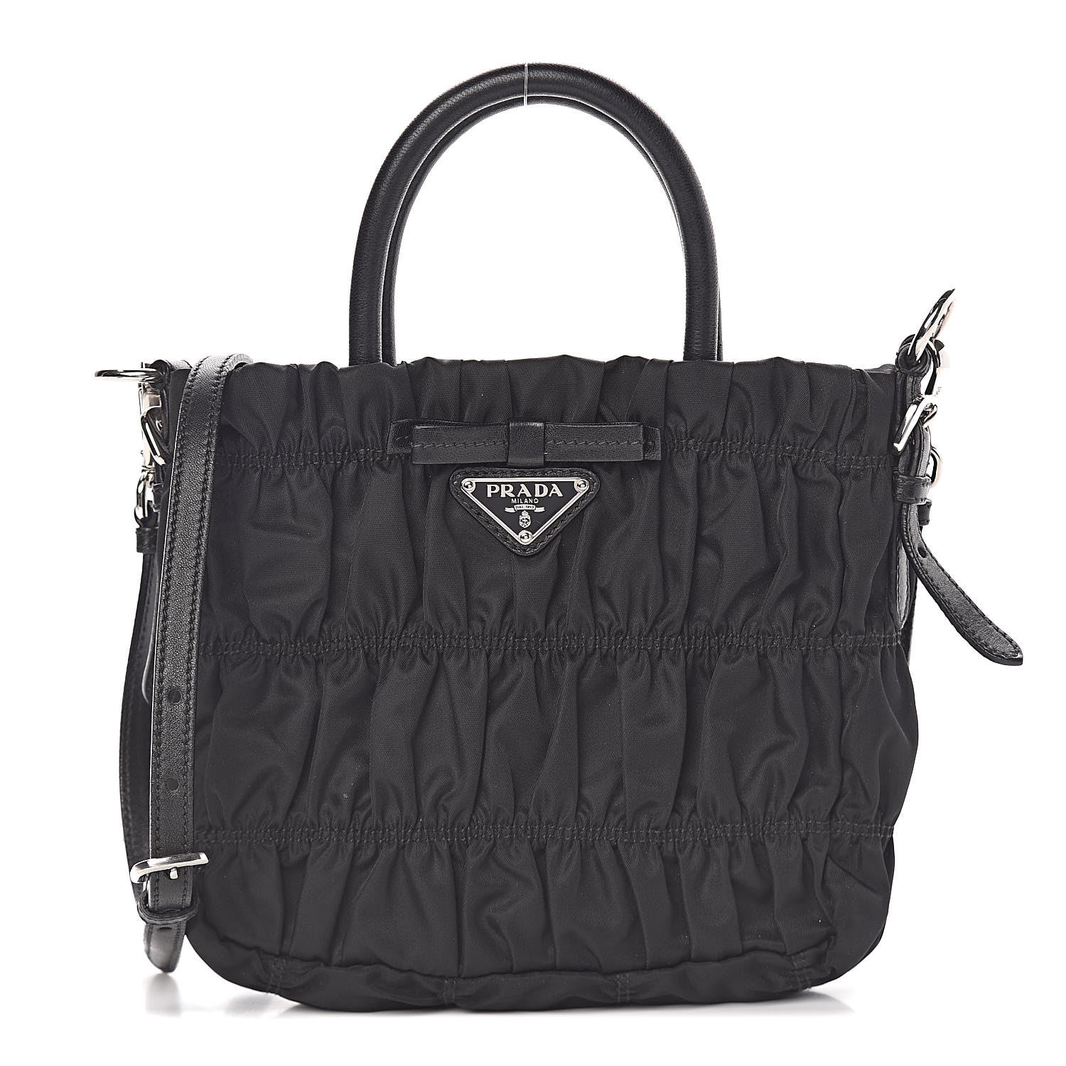 Prada Tessuto Nylon Gaufre Tote Black 1 of 12