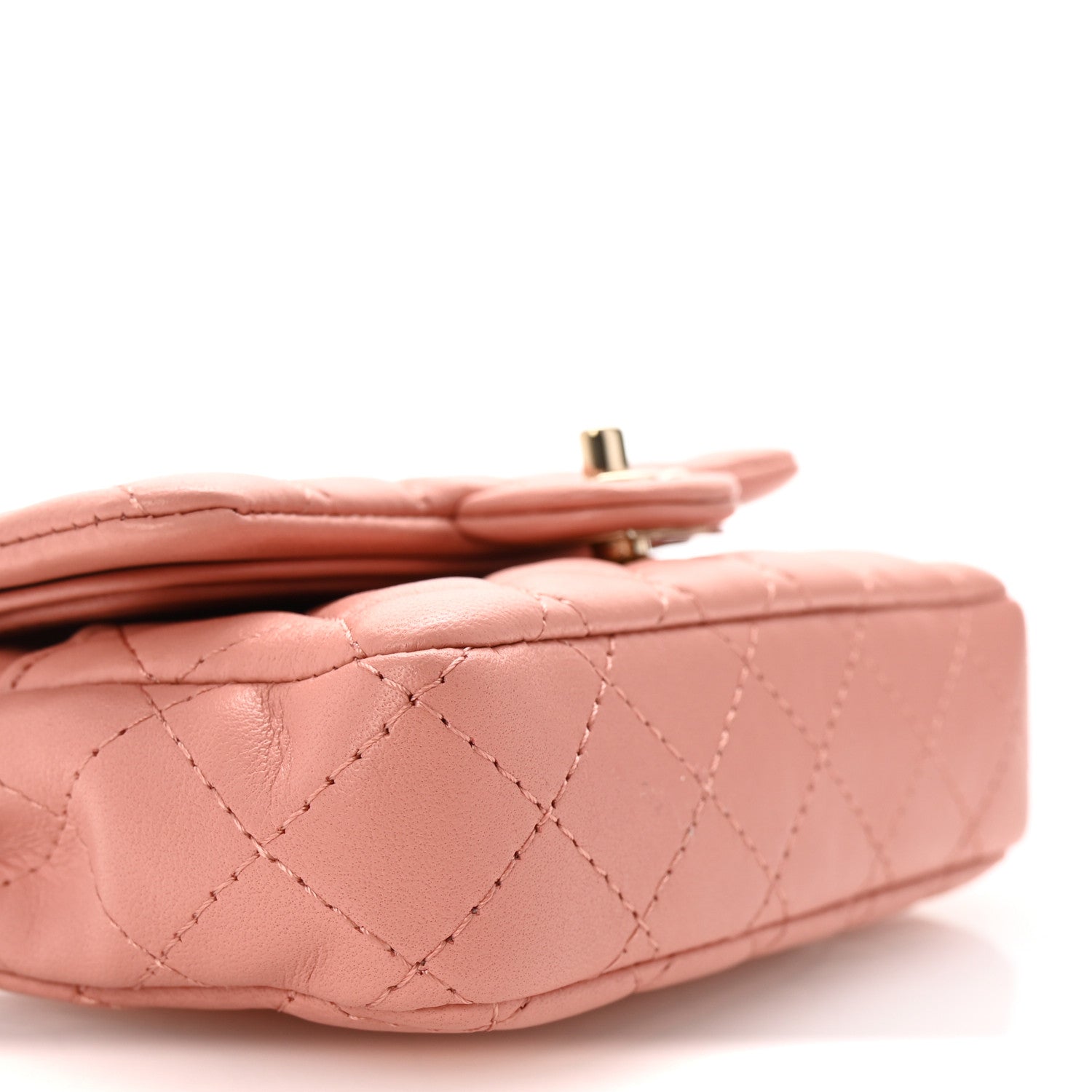 Chanel Lambskin Quilted Mini Double Flap With Hook Coral 7 of 9