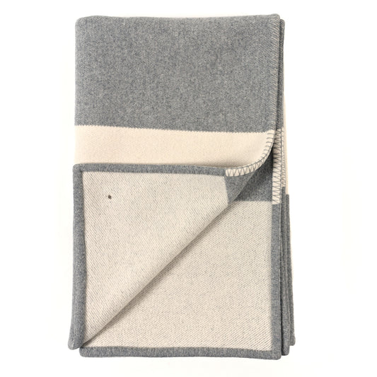 Wool Cashmere Avoine Blanket Craie Gris
