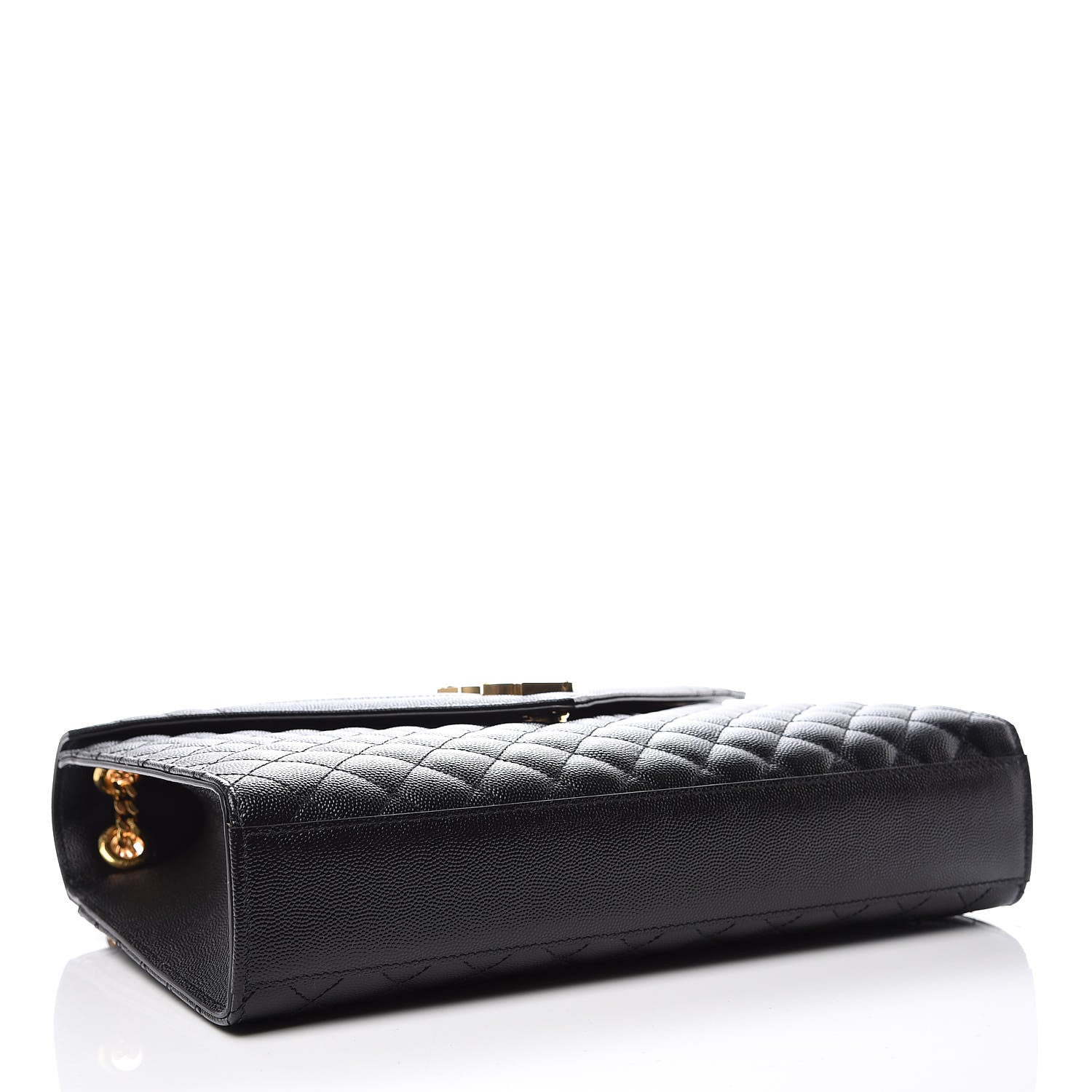 Saint Laurent Grain De Poudre Textured Mixed Matelasse Large Triquilt Monogram Satchel Black 4 of 10