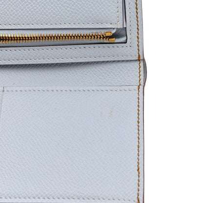 Hermes Epsom Verso Tri-Fold Bearn Compact Wallet Sesame Bleu Brume 9 of 11