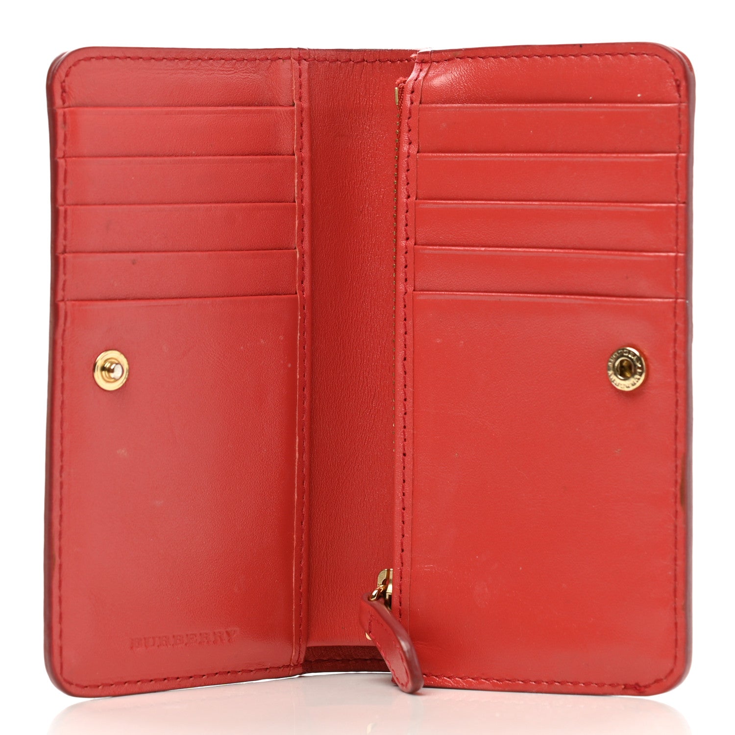 Burberry Calfskin Horseferry Check Medium Marston Zip Around Wallet Parade Red 5 of 12