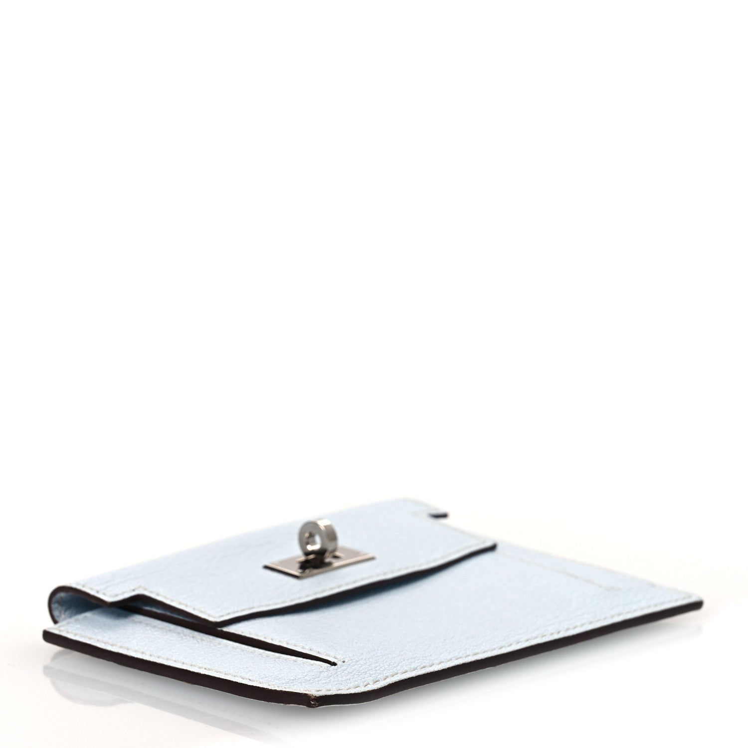 Hermes Chevre Mysore Kelly Pocket Compact Wallet Bleu Brume 4 of 7