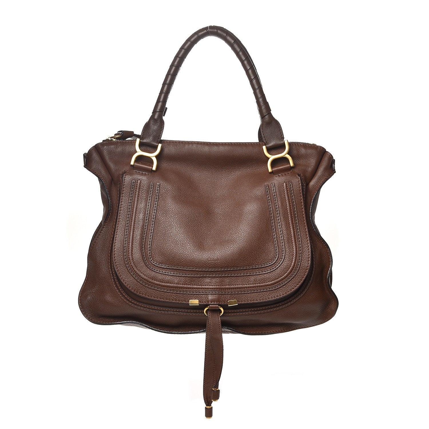 Chloe Calfskin Large Marcie Satchel Oak 1 of 11