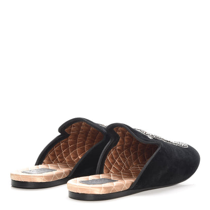 Gucci Velvet Embellished Evening Slipper 40 Black 4 of 7