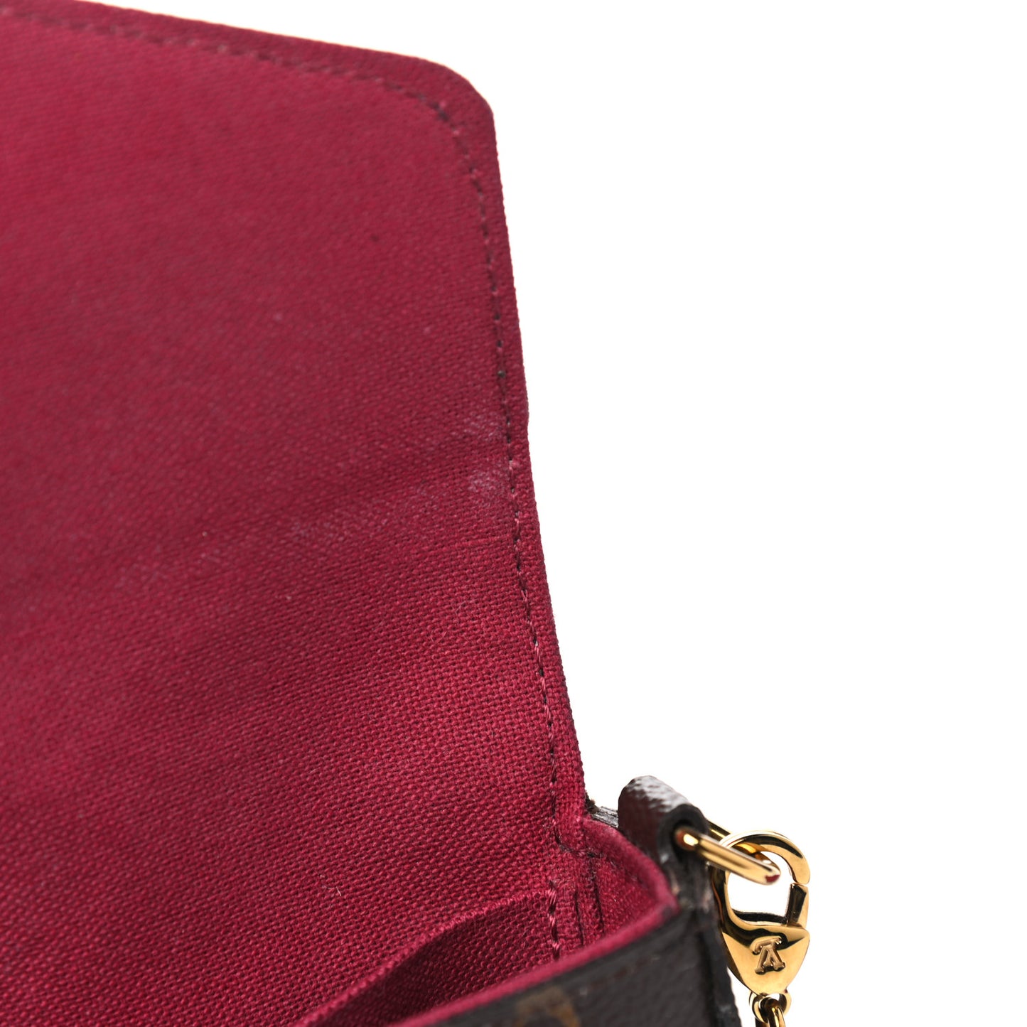 Monogram Pochette Felicie Chain Wallet Fuchsia