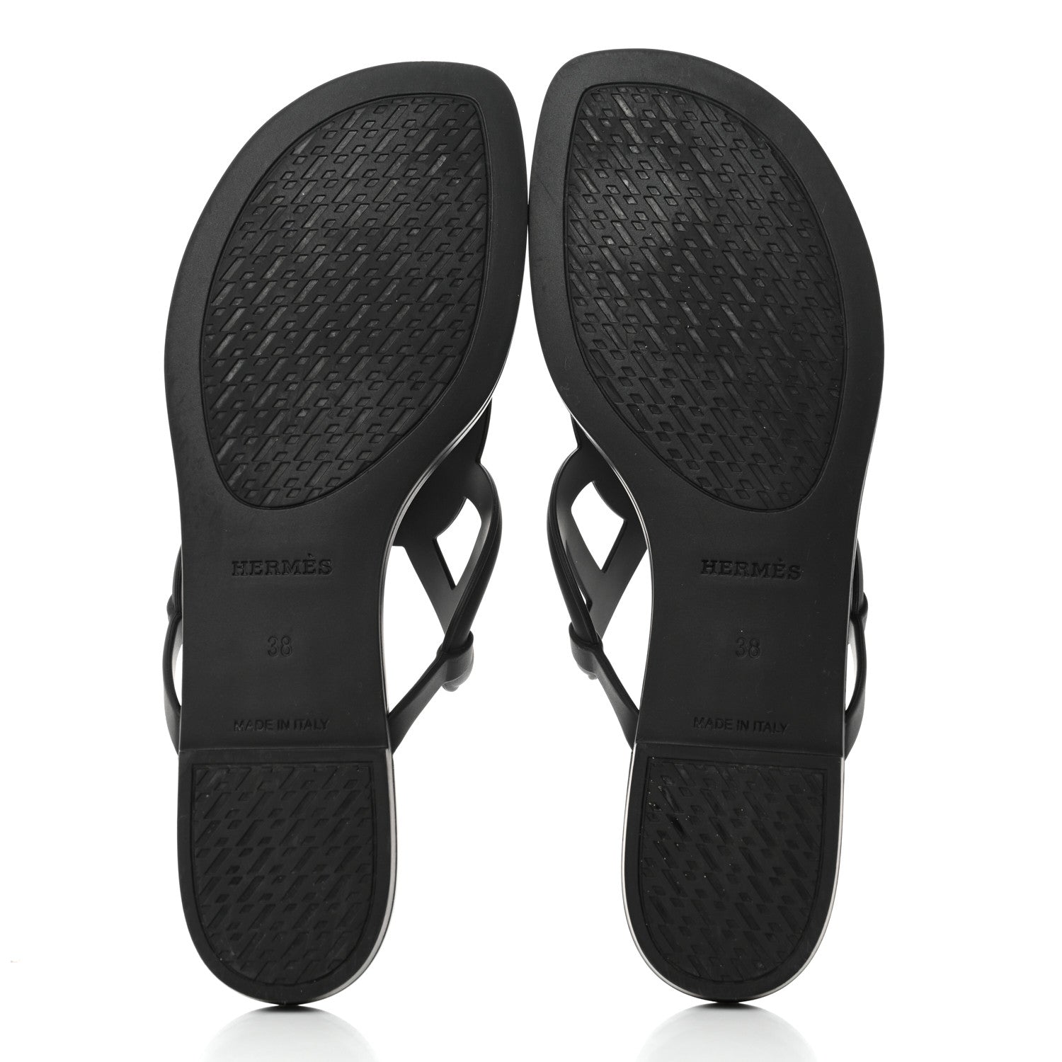Hermes Rubber Womens Egerie Sandals 38 Black 5 of 9