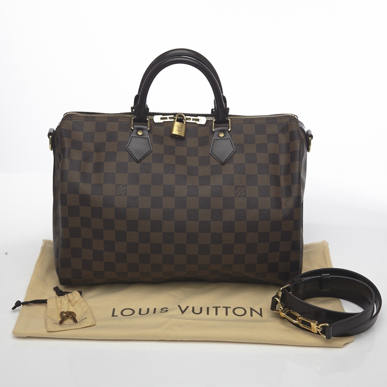 Louis Vuitton Damier Ebene Speedy Bandouliere 35 6 of 9