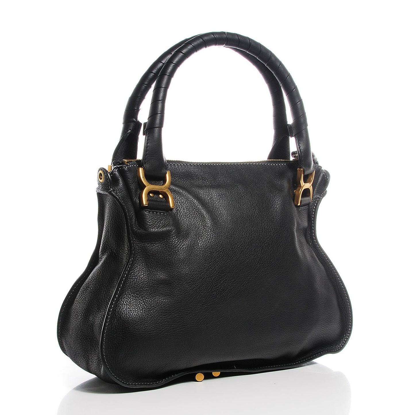 Calfskin Medium Marcie Satchel Black