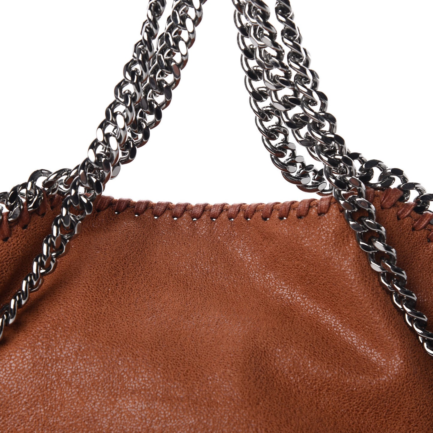 Shaggy Deer Falabella Fold Over Tote Brandy