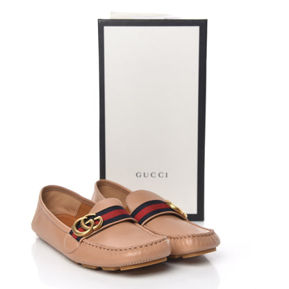 Gucci Calfskin Web Womens Driver Loafers 39 Camelia 10 of 10