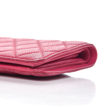 Chanel Iridescent Caviar Quilted Yen Wallet Pink 13 of 17