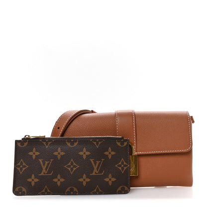 Louis Vuitton Grained Calfskin Low Key Wallet On Chain Cognac 3 of 11